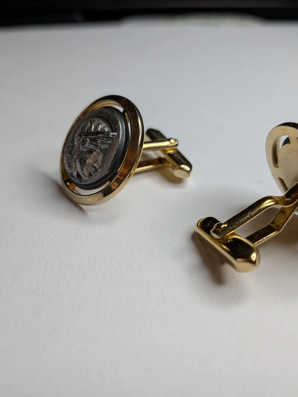 Gold and Silver Roman Coin Cufflinks - Men's Accessories